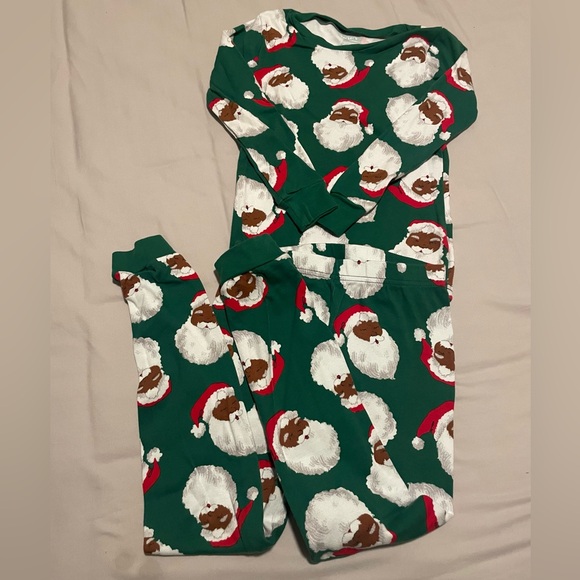 Carter's Kids Holiday Pajama Sets - Green Santa Print & Red Elf Stripes - Size 7 - Picture 2 of 6
